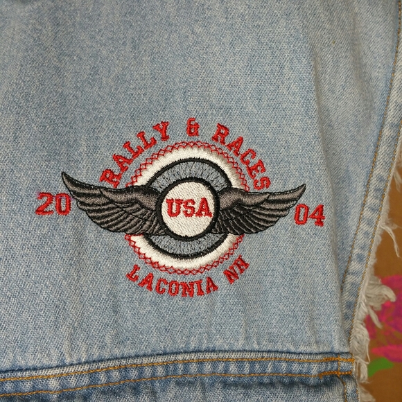 Vintage 2004 Laconia NH Denim Vest Jacket Size XL - Picture 5 of 10